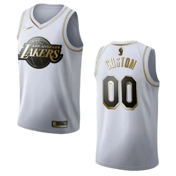 Nike Los Angeles Lakers Personoitava Miesten Pelipaita Golden Edition Swingman Valkoinen Nike Los Angeles Lakers Personoitava Miesten Pelipaita Golden Edition Swingman Valkoinen