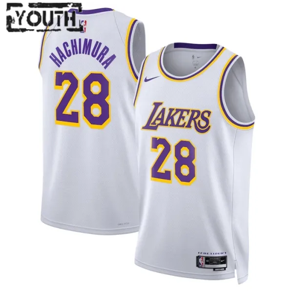 Nike Los Angeles Lakers Rui Hachimura 28 Lasten Pelipaita Association Edition Swingman Valkoinen Nike Los Angeles Lakers Rui Hachimura 28 Lasten Pelipaita Association Edition Swingman Valkoinen