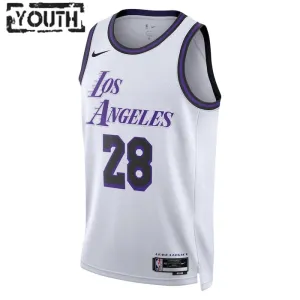Nike Los Angeles Lakers Rui Hachimura 28 Lasten Pelipaita City Edition 2022-23 Swingman Valkoinen