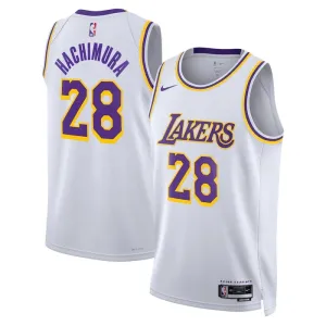 Nike Los Angeles Lakers Rui Hachimura 28 Miesten Pelipaita Association Edition Swingman Valkoinen