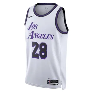 Nike Los Angeles Lakers Rui Hachimura 28 Miesten Pelipaita City Edition 2022-23 Swingman Valkoinen