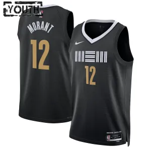 Nike Memphis Grizzlies Ja Morant Lasten Pelipaita City Edition 2023-24 Swingman Musta