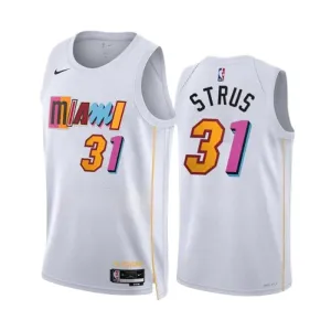 Nike Miami Heat Max Strus 31 Miesten Pelipaita City Edition 2022-23 Swingman Valkoinen