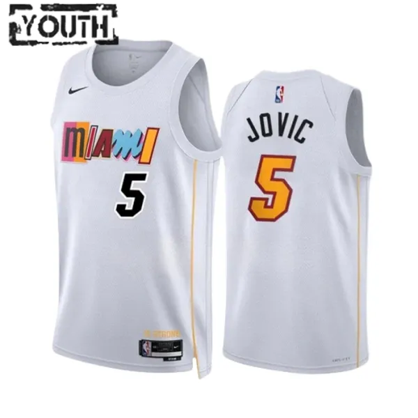 Nike Miami Heat Nikola Jovic 5 Lasten Pelipaita City Edition 2022-23 Swingman Valkoinen Nike Miami Heat Nikola Jovic 5 Lasten Pelipaita City Edition 2022-23 Swingman Valkoinen