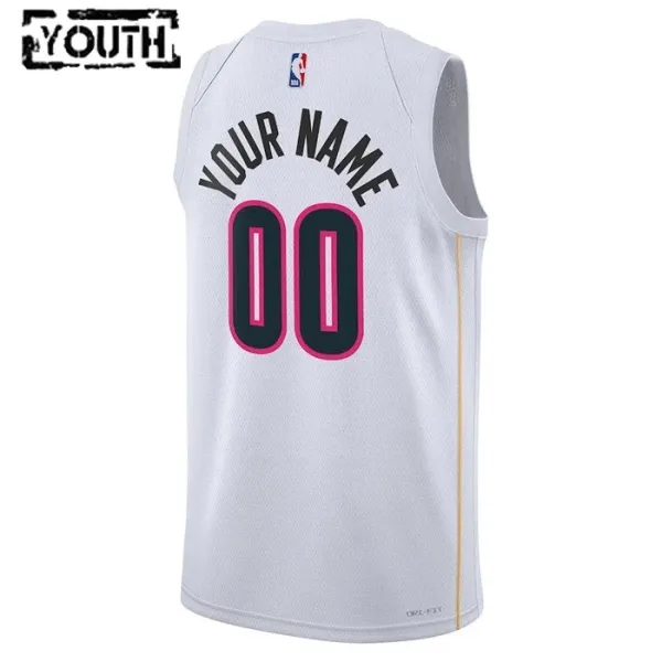 Nike Miami Heat Personoitava Lasten Pelipaita City Edition 2022-23 Swingman Valkoinen