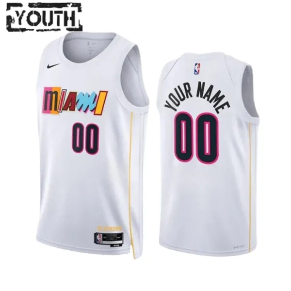 Nike Miami Heat Personoitava Lasten Pelipaita City Edition 2022-23 Swingman Valkoinen Nike Miami Heat Personoitava Lasten Pelipaita City Edition 2022-23 Swingman Valkoinen