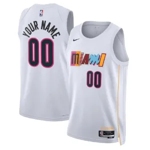 Nike Miami Heat Personoitava Miesten Pelipaita City Edition 2022-23 Swingman Valkoinen