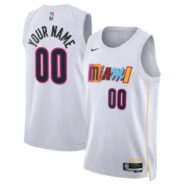 Nike Miami Heat Personoitava Miesten Pelipaita City Edition 2022-23 Swingman Valkoinen Nike Miami Heat Personoitava Miesten Pelipaita City Edition 2022-23 Swingman Valkoinen