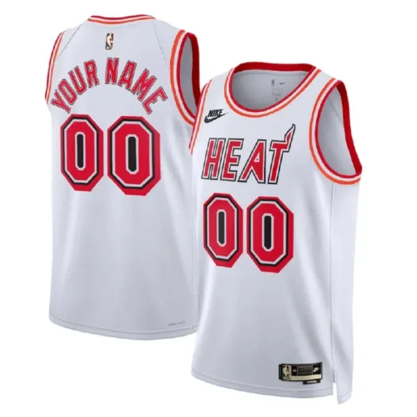 Nike Miami Heat Personoitava Miesten Pelipaita Classic Edition 2022-23 Swingman Valkoinen Nike Miami Heat Personoitava Miesten Pelipaita Classic Edition 2022-23 Swingman Valkoinen