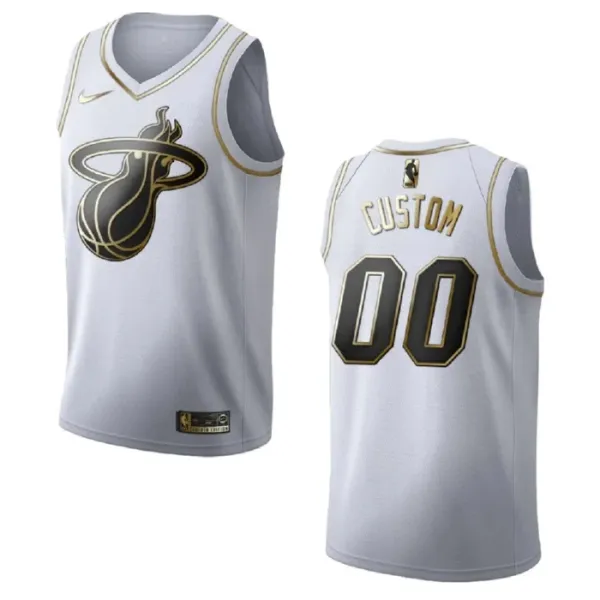 Nike Miami Heat Personoitava Miesten Pelipaita Golden Edition Swingman Valkoinen Nike Miami Heat Personoitava Miesten Pelipaita Golden Edition Swingman Valkoinen