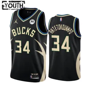 Milwaukee Bucks Giannis Antetokounmpo 34 Jordan Lasten Pelipaita Statement Edition Swingman Musta Milwaukee Bucks Giannis Antetokounmpo 34 Jordan Lasten Pelipaita Statement Edition Swingman Musta