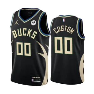 Milwaukee Bucks Jordan Personoitava Miesten Pelipaita Statement Edition Swingman Musta Milwaukee Bucks Jordan Personoitava Miesten Pelipaita Statement Edition Swingman Musta
