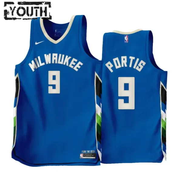 Nike Milwaukee Bucks Bobby Portis JR 9 Lasten Pelipaita City Edition 2022-23 Swingman Sininen Nike Milwaukee Bucks Bobby Portis JR 9 Lasten Pelipaita City Edition 2022-23 Swingman Sininen