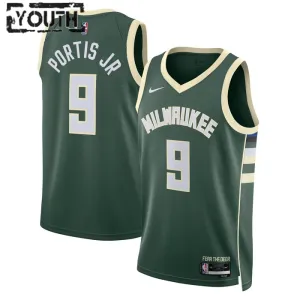 Nike Milwaukee Bucks Bobby Portis JR 9 Lasten Pelipaita Icon Edition Swingman Vihreä