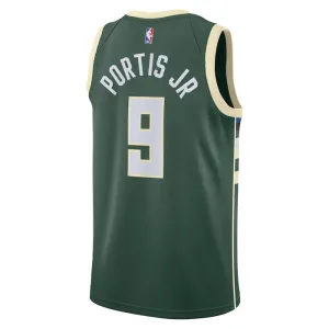 Nike Milwaukee Bucks Bobby Portis JR 9 Miesten Pelipaita Icon Edition Swingman Vihreä