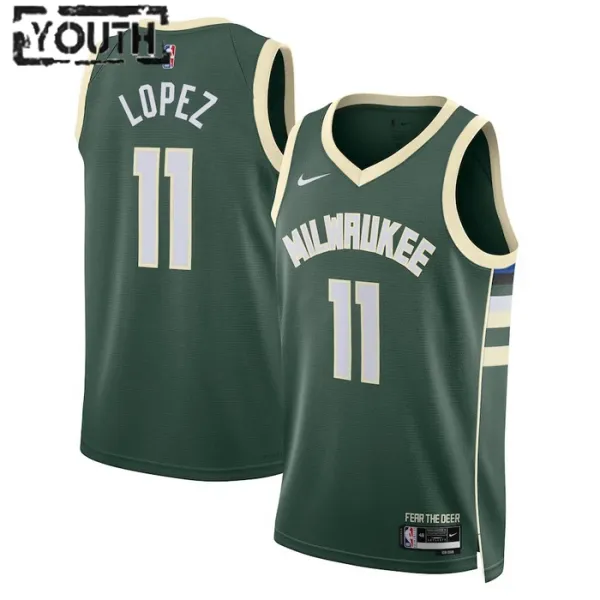 Nike Milwaukee Bucks Brook Lopez 11 Lasten Pelipaita Icon Edition Swingman Vihreä Nike Milwaukee Bucks Brook Lopez 11 Lasten Pelipaita Icon Edition Swingman Vihreä