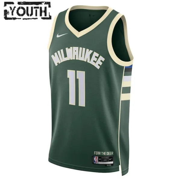 Nike Milwaukee Bucks Brook Lopez 11 Lasten Pelipaita Icon Edition Swingman Vihreä