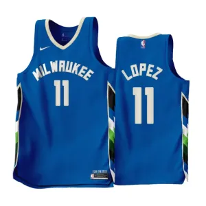 Nike Milwaukee Bucks Brook Lopez 11 Miesten Pelipaita City Edition 2022-23 Swingman Sininen Nike Milwaukee Bucks Brook Lopez 11 Miesten Pelipaita City Edition 2022-23 Swingman Sininen