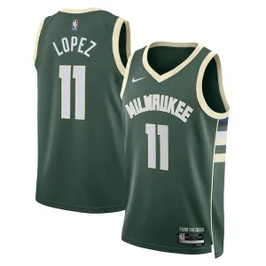 Nike Milwaukee Bucks Brook Lopez 11 Miesten Pelipaita Icon Edition Swingman Vihreä