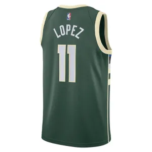 Nike Milwaukee Bucks Brook Lopez 11 Miesten Pelipaita Icon Edition Swingman Vihreä
