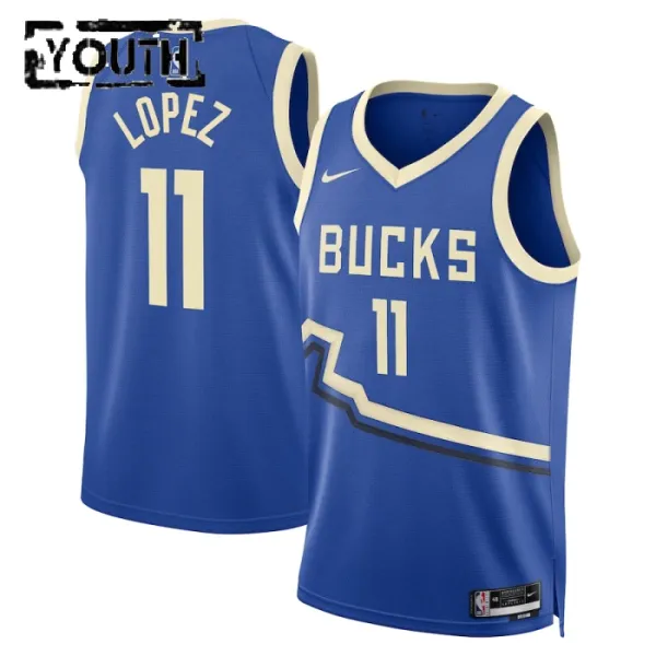 Nike Milwaukee Bucks Brook Lopez Lasten Pelipaita City Edition 2024-25 Swingman Sininen Nike Milwaukee Bucks Brook Lopez Lasten Pelipaita City Edition 2024-25 Swingman Sininen