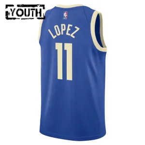 Nike Milwaukee Bucks Brook Lopez Lasten Pelipaita City Edition 2024-25 Swingman Sininen