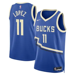 Nike Milwaukee Bucks Brook Lopez Miesten Pelipaita City Edition 2024-25 Swingman Sininen