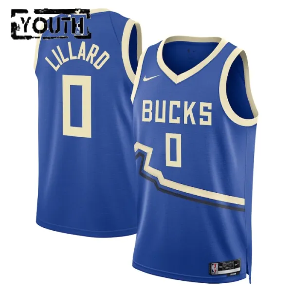Nike Milwaukee Bucks Damian Lillard Lasten Pelipaita City Edition 2024-25 Swingman Sininen Nike Milwaukee Bucks Damian Lillard Lasten Pelipaita City Edition 2024-25 Swingman Sininen