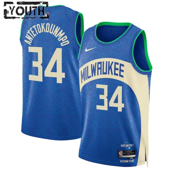 Nike Milwaukee Bucks Giannis Antetokounmpo Lasten Pelipaita City Edition 2023-24 Swingman Nike Milwaukee Bucks Giannis Antetokounmpo Lasten Pelipaita City Edition 2023-24 Swingman