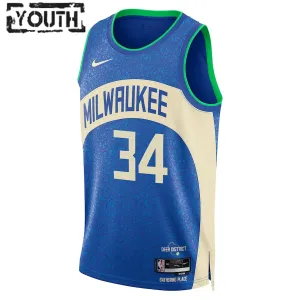 Nike Milwaukee Bucks Giannis Antetokounmpo Lasten Pelipaita City Edition 2023-24 Swingman