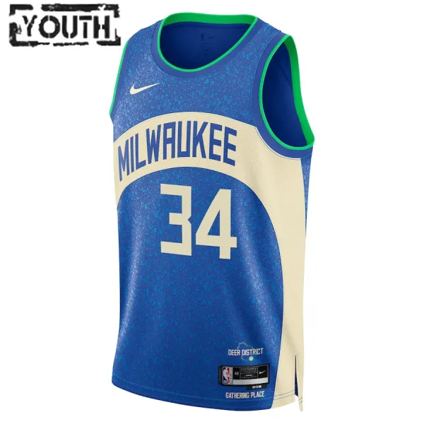 Nike Milwaukee Bucks Giannis Antetokounmpo Lasten Pelipaita City Edition 2023-24 Swingman