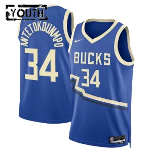 Nike Milwaukee Bucks Giannis Antetokounmpo Lasten Pelipaita City Edition 2024-25 Swingman Sininen Nike Milwaukee Bucks Giannis Antetokounmpo Lasten Pelipaita City Edition 2024-25 Swingman Sininen