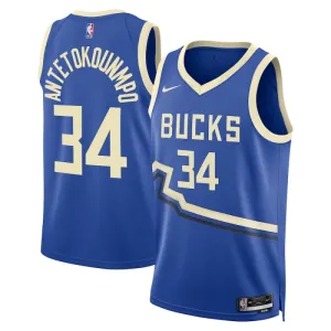Nike Milwaukee Bucks Giannis Antetokounmpo Miesten Pelipaita City Edition 2024-25 Swingman Sininen Nike Milwaukee Bucks Giannis Antetokounmpo Miesten Pelipaita City Edition 2024-25 Swingman Sininen