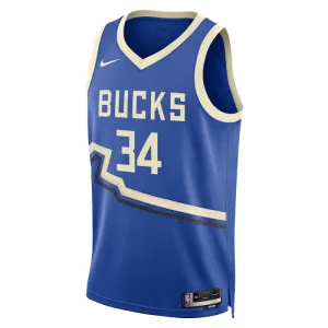 Nike Milwaukee Bucks Giannis Antetokounmpo Miesten Pelipaita City Edition 2024-25 Swingman Sininen