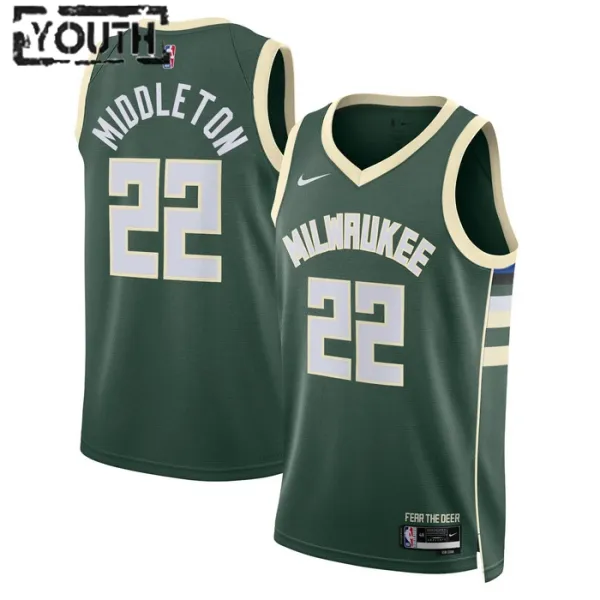 Nike Milwaukee Bucks Khris Middleton 22 Lasten Pelipaita Icon Edition Swingman Vihreä Nike Milwaukee Bucks Khris Middleton 22 Lasten Pelipaita Icon Edition Swingman Vihreä