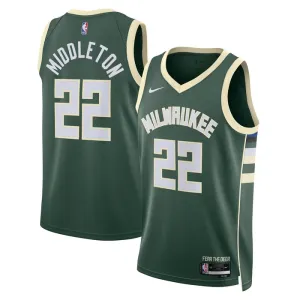 Nike Milwaukee Bucks Khris Middleton 22 Miesten Pelipaita Icon Edition Swingman Vihreä