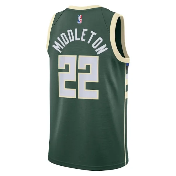 Nike Milwaukee Bucks Khris Middleton 22 Miesten Pelipaita Icon Edition Swingman Vihreä
