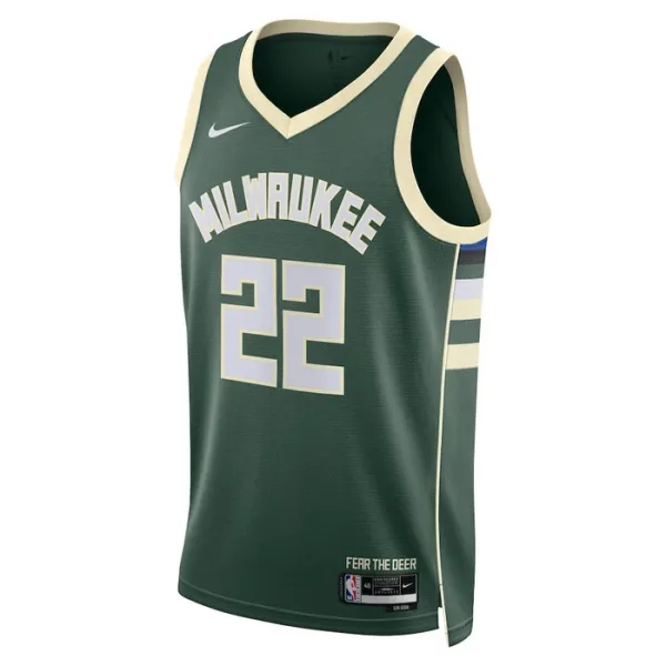 Nike Milwaukee Bucks Khris Middleton 22 Miesten Pelipaita Icon Edition Swingman Vihreä