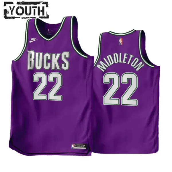 Nike Milwaukee Bucks Khris Middleton 22 purple Lasten Pelipaita Classic Edition 2022-23 Swingman Nike Milwaukee Bucks Khris Middleton 22 purple Lasten Pelipaita Classic Edition 2022-23 Swingman