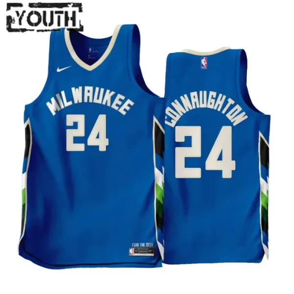 Nike Milwaukee Bucks Pat Connaughton 24 Lasten Pelipaita City Edition 2022-23 Swingman Sininen Nike Milwaukee Bucks Pat Connaughton 24 Lasten Pelipaita City Edition 2022-23 Swingman Sininen