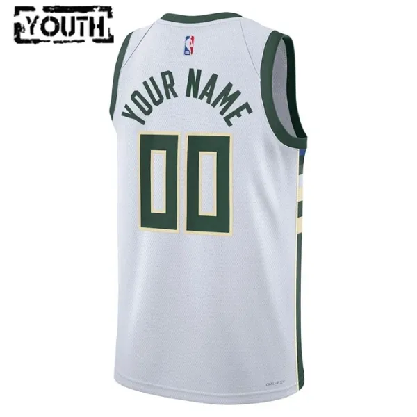 Nike Milwaukee Bucks Personoitava Lasten Pelipaita Association Edition Swingman Valkoinen