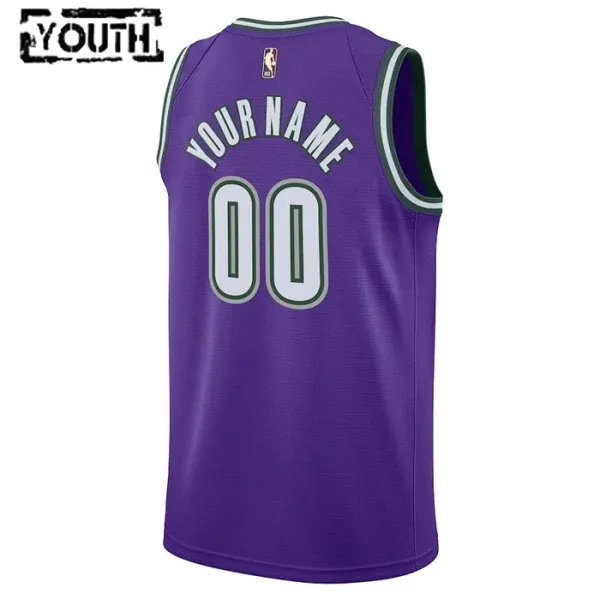 Nike Milwaukee Bucks Personoitava Lasten Pelipaita Classic Edition 2022-23 Swingman Violetti