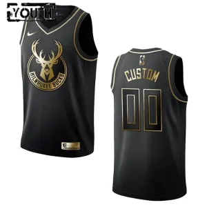 Nike Milwaukee Bucks Personoitava Lasten Pelipaita Golden Edition Swingman Musta Nike Milwaukee Bucks Personoitava Lasten Pelipaita Golden Edition Swingman Musta