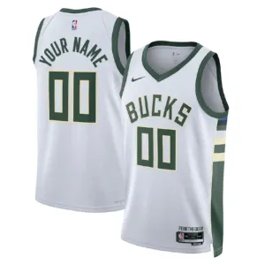 Nike Milwaukee Bucks Personoitava Miesten Pelipaita Association Edition Swingman Valkoinen