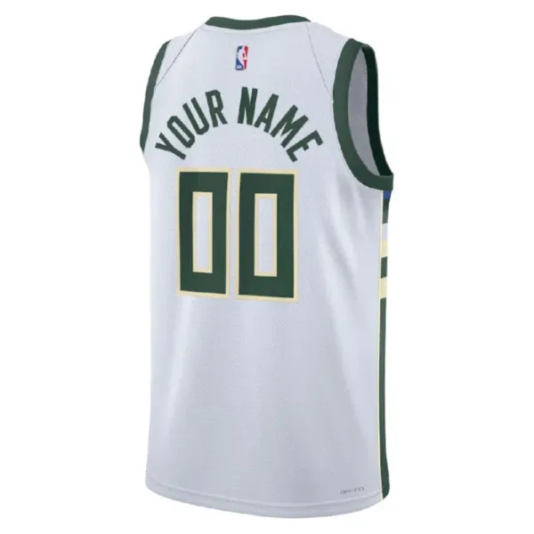 Nike Milwaukee Bucks Personoitava Miesten Pelipaita Association Edition Swingman Valkoinen