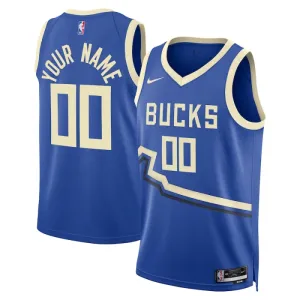 Nike Milwaukee Bucks Personoitava Miesten Pelipaita City Edition 2024-25 Swingman Sininen