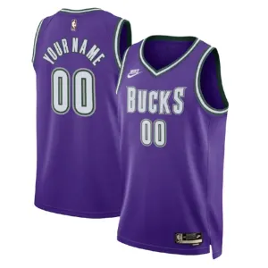 Nike Milwaukee Bucks Personoitava Miesten Pelipaita Classic Edition 2022-23 Swingman Violetti