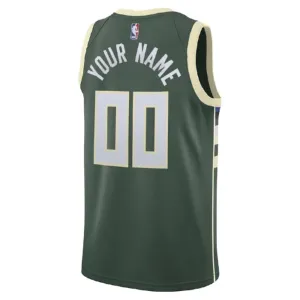 Nike Milwaukee Bucks Personoitava Miesten Pelipaita Icon Edition Swingman Vihreä
