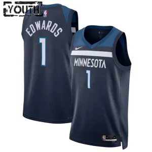 Nike Minnesota Timberwolves Anthony Edwards 1 Lasten Pelipaita Icon Edition Swingman Laivasto