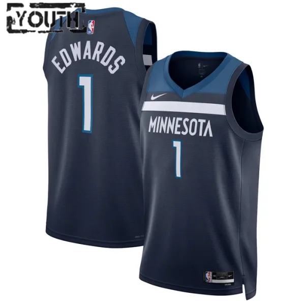 Nike Minnesota Timberwolves Anthony Edwards 1 Lasten Pelipaita Icon Edition Swingman Laivasto Nike Minnesota Timberwolves Anthony Edwards 1 Lasten Pelipaita Icon Edition Swingman Laivasto